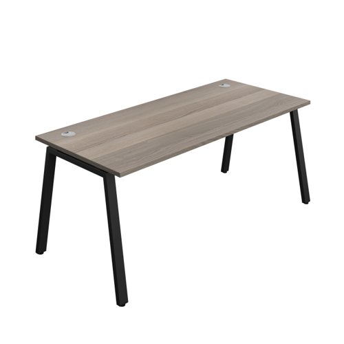Synergy Bench with Cable Ports: 1 Person (FSC) : A-Frame Leg : 1800 800 Grey Oak/Black