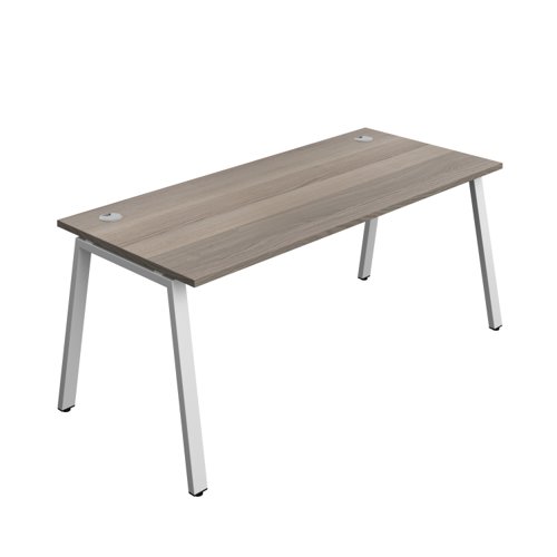 Synergy Bench with Cable Ports: 1 Person (FSC) : A-Frame Leg : 1800 800 Grey Oak/Silver