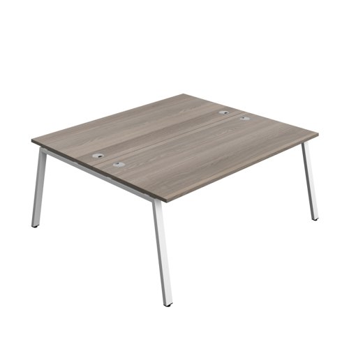 Synergy Bench with Cable Ports: 2 Person (FSC) : A-Frame Leg : 1800 800 Grey Oak/White