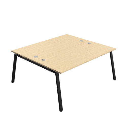 Synergy Bench with Cable Ports: 2 Person (FSC) : A-Frame Leg : 1800 800 Maple/Black