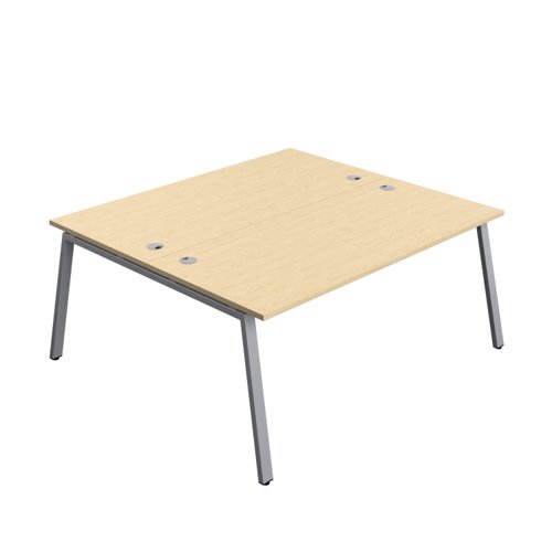 Synergy Bench with Cable Ports: 2 Person (FSC) : A-Frame Leg : 1800 800 Maple/Silver