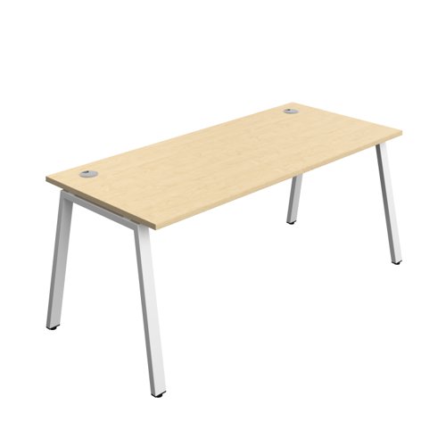 Synergy Bench with Cable Ports: 1 Person (FSC) : A-Frame Leg : 1800 800 Maple/White