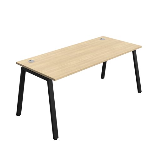 Synergy Bench with Cable Ports: 1 Person (FSC) : A-Frame Leg : 1800 800 Nova Oak/Black