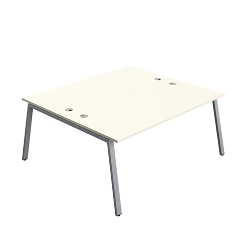 Synergy Bench with Cable Ports: 2 Person (FSC) : A-Frame Leg : 1800 800 White/Silver