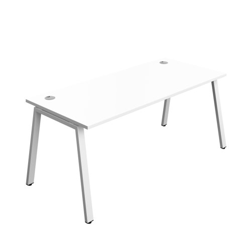 Synergy Bench with Cable Ports: 1 Person (FSC) : A-Frame Leg : 1800 800 White/White