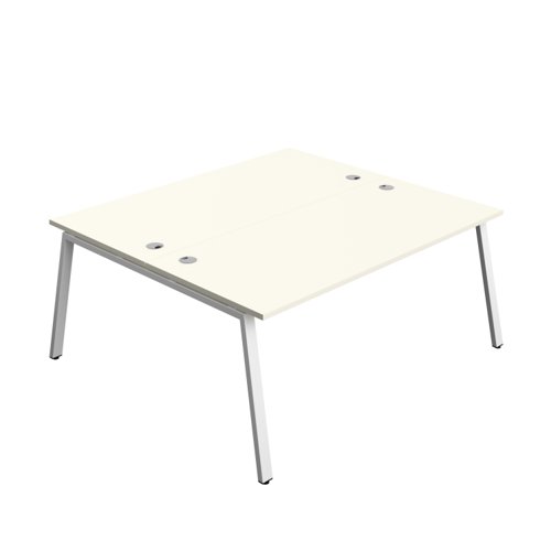 Synergy Bench with Cable Ports: 2 Person (FSC) : A-Frame Leg : 1800 800 White/White