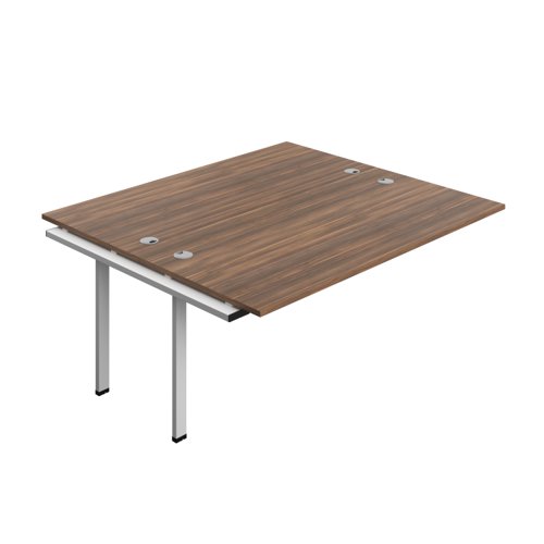 Synergy Bench Extension with Cable Ports: 2 Person (FSC) : 1800 800 Dark Walnut/Silver