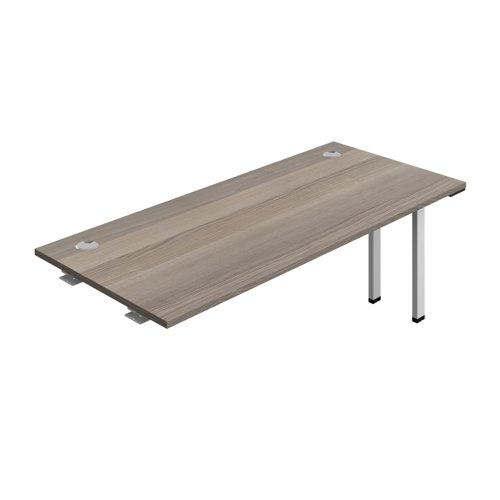 Synergy Bench Extension with Cable Ports: 1 Person (FSC) : 1800 800 Grey Oak/Silver