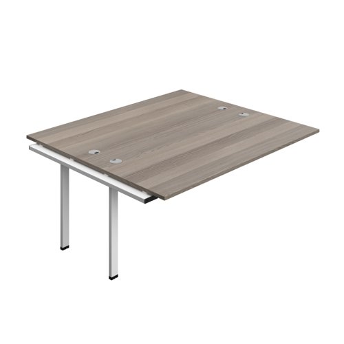 Synergy Bench Extension with Cable Ports: 2 Person (FSC) : 1800 800 Grey Oak/White