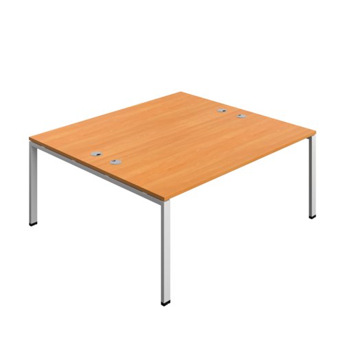 Synergy Bench with Cable Ports: 2 Person (FSC) : Goal Post Leg : 1800 800 Beech/Silver