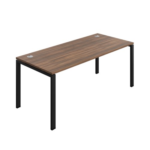Synergy Bench with Cable Ports: 1 Person (FSC) : Goal Post Leg : 1800 800 Dark Walnut/Black