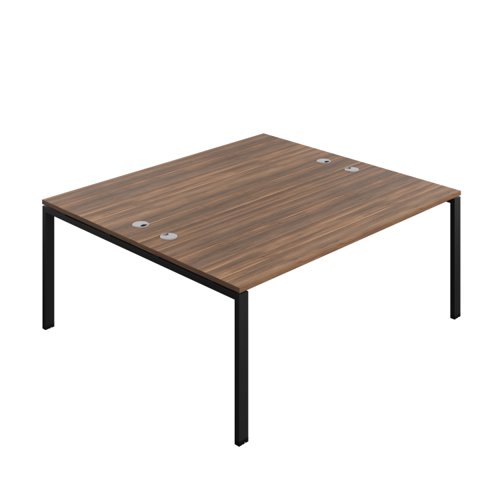 Synergy Bench with Cable Ports: 2 Person (FSC) : Goal Post Leg : 1800 800 Dark Walnut/Black