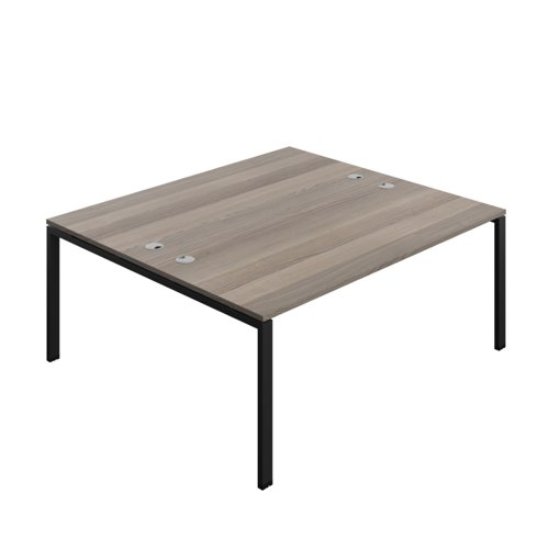 Synergy Bench with Cable Ports: 2 Person (FSC) : Goal Post Leg : 1800 800 Grey Oak/Black