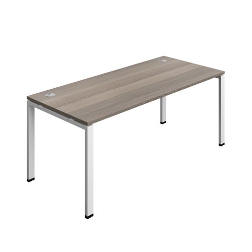 Synergy Bench with Cable Ports: 1 Person (FSC) : Goal Post Leg : 1800 800 Grey Oak/White