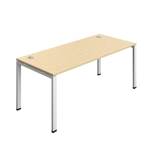 Synergy Bench with Cable Ports: 1 Person (FSC) : Goal Post Leg : 1800 800 Maple/White