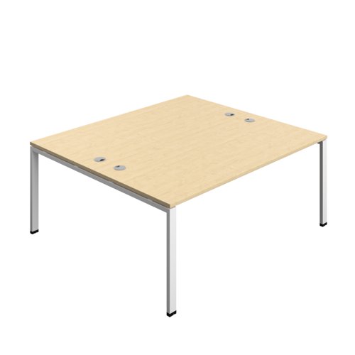Synergy Bench with Cable Ports: 2 Person (FSC) : Goal Post Leg : 1800 800 Maple/White