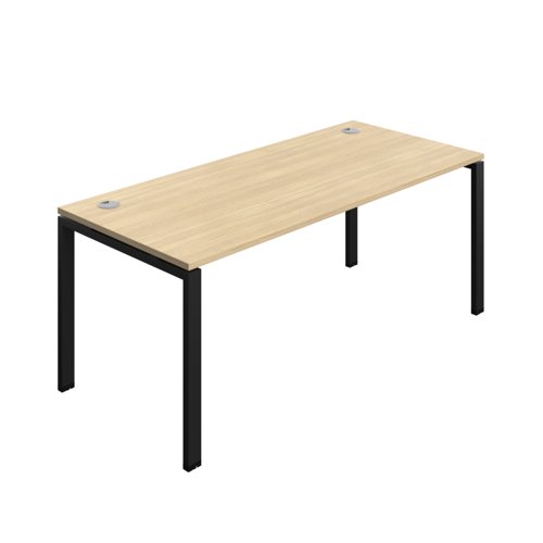 Synergy Bench with Cable Ports: 1 Person (FSC) : Goal Post Leg : 1800 800 Nova Oak/Black