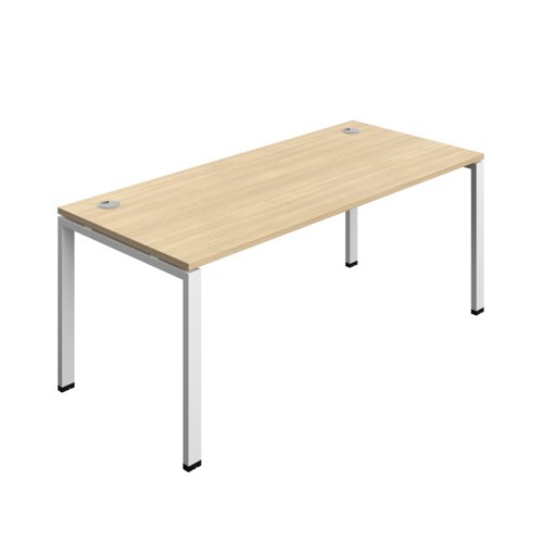 Synergy Bench with Cable Ports: 1 Person (FSC) : Goal Post Leg : 1800 800 Nova Oak/White