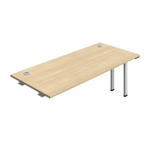 Synergy Bench Extension with Cable Ports: 1 Person (FSC) : 1800 800 Nova Oak/Silver