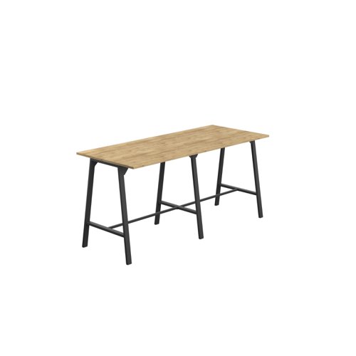 Titan High Maker Rectangular Table (FSC) 1200 X 1000 Black/Natural Nebraska Oak