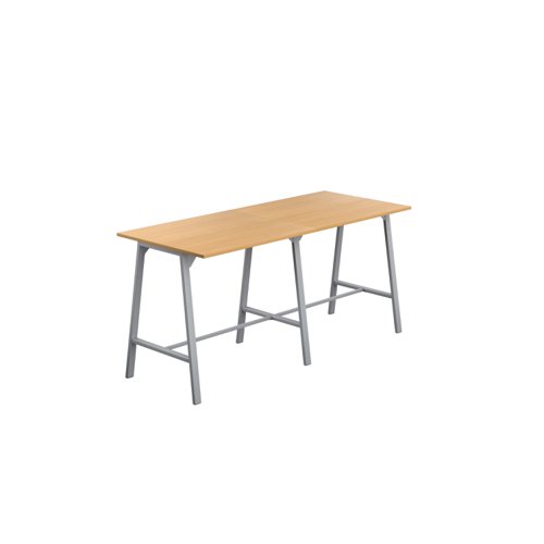 Titan High Maker Rectangular Table (FSC) 1200 X 1000 Silver/Ellmau Beech