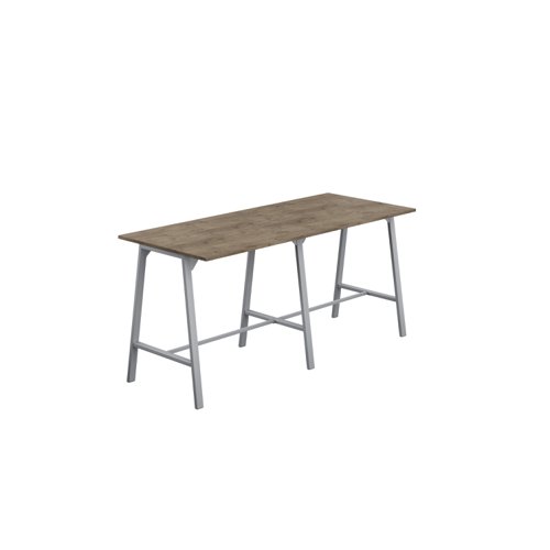 Titan High Maker Rectangular Table (FSC) 1200 X 1000 Silver/Grey Nebraska Oak