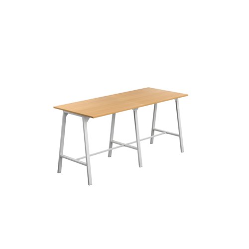 Titan High Maker Rectangular Table (FSC) 1200 X 1000 White/Ellmau Beech