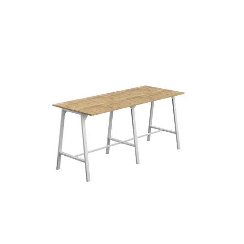 Titan High Maker Rectangular Table (FSC) 1200 X 1000 White/Natural Nebraska Oak