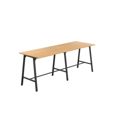 Titan High Maker Rectangular Table (FSC) 1500 X 1000 Black/Ellmau Beech