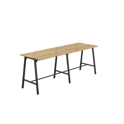 Titan High Maker Rectangular Table (FSC) 1500 X 1000 Black/Natural Nebraska Oak