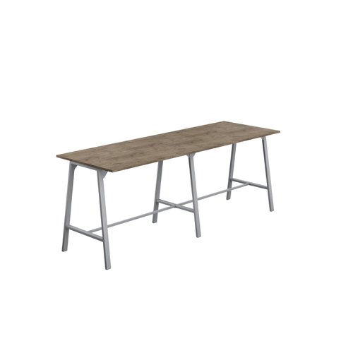 Titan High Maker Rectangular Table (FSC) 1500 X 1000 Silver/Grey Nebraska Oak