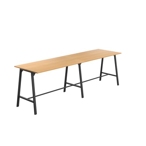 Titan High Maker Rectangular Table (FSC) 1800 X 1000 Black/Ellmau Beech