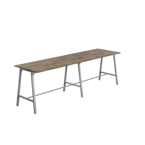 Titan High Maker Rectangular Table (FSC) 1800 X 1000 Silver/Grey Nebraska Oak