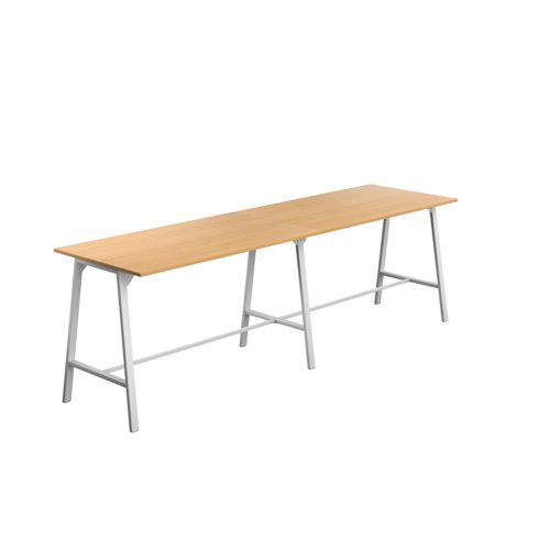 Titan High Maker Rectangular Table (FSC) 1800 X 1000 White/Ellmau Beech