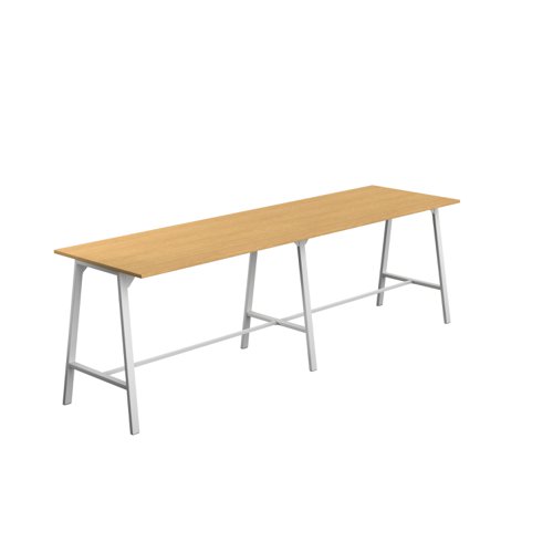 Titan High Maker Rectangular Table (FSC) 1800 X 1000 White/Sorano Oak