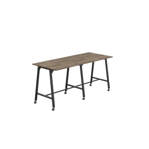 Titan Mobile High Maker Rectangular Table (FSC) 1200 X 1000 Black/Grey Nebraska Oak