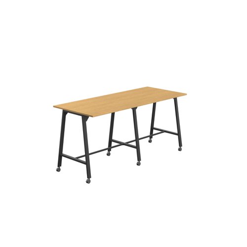 Titan Mobile High Maker Rectangular Table (FSC) 1200 X 1000 Black/Sorano Oak