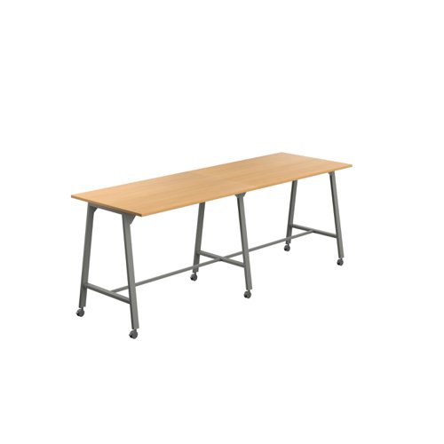 Titan Mobile High Maker Rectangular Table (FSC) 1500 X 1000 Anthracite/Ellmau Beech