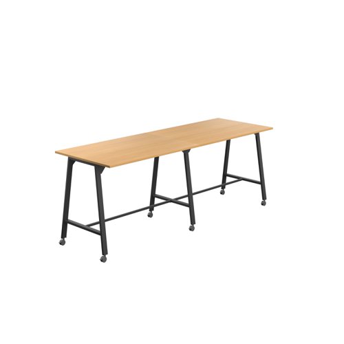 Titan Mobile High Maker Rectangular Table (FSC) 1500 X 1000 Black/Ellmau Beech