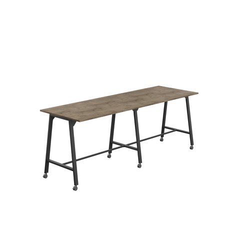 Titan Mobile High Maker Rectangular Table (FSC) 1500 X 1000 Black/Grey Nebraska Oak