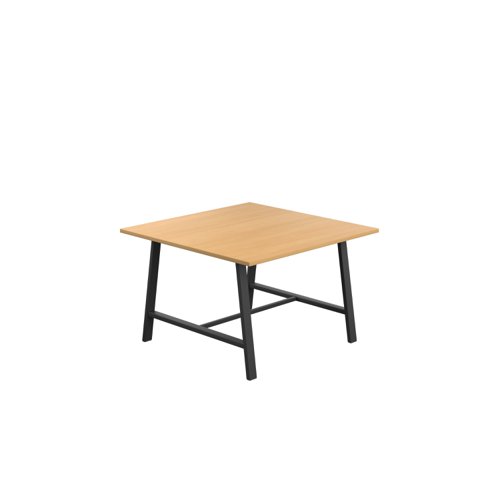 Titan Low Maker Rectangular Table (FSC) 1200 X 1000 Black/Ellmau Beech