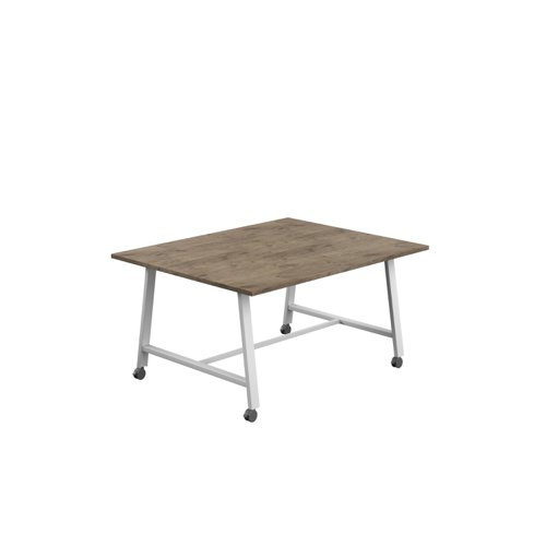 Titan Mobile Low Maker Rectangular Table (FSC) 1500 X 1000 White/Grey Nebraska Oak