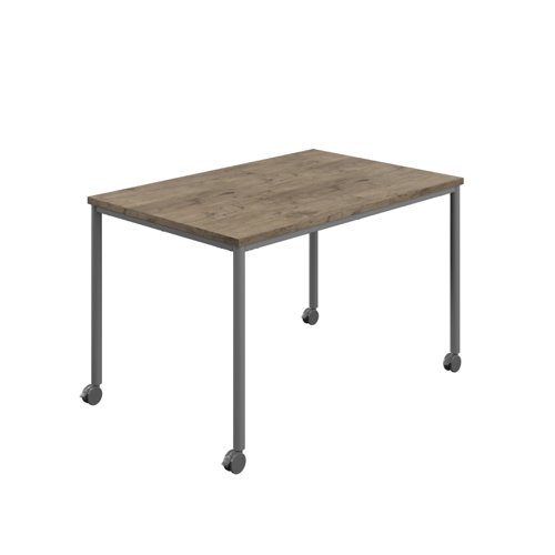 Titan Mobile Rectangular Table (FSC) 1400 X 600 Anthracite/Grey Nebraska Oak