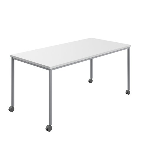 Titan Mobile Rectangular Table (FSC) 1800 X 800 Silver/White