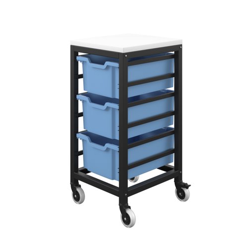 Titan Storage Unit with Tray Drawers 3 Deep Drawers (F2) Blue/Black