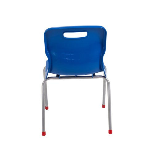 KF72185 | Ideal for classrooms, the Titan chair has a high impact polypropylene shell and an ultra strong tubular steel frame. The chair also features a unique S shaped back and an anti-tilt design for comfort. The Titan 4 Leg Classroom Chair conforms to BS EN1729 parts 1 and 2. This pack contains 1 blue chair with a seat height of 380mm.