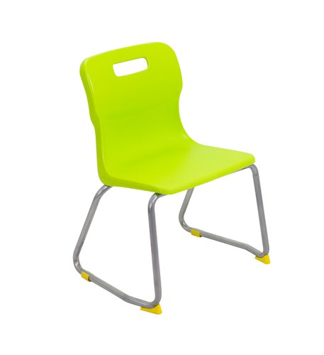 Size 3 for Ages 5-7 Years Lime Green Titan One Piece Classroom Chair Plastic Pack of 2