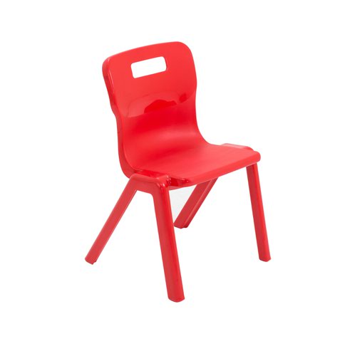 Titan One Piece Classroom Chair 363x343x563mm Red KF72154