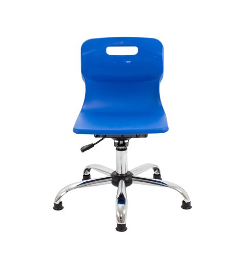 Titan Swivel Junior Chair with Chrome Base and Glides Size 3-4 Blue/Chrome