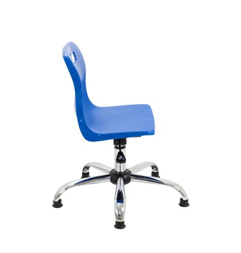 Titan Swivel Junior Chair with Chrome Base and Glides Size 3-4 Blue/Chrome